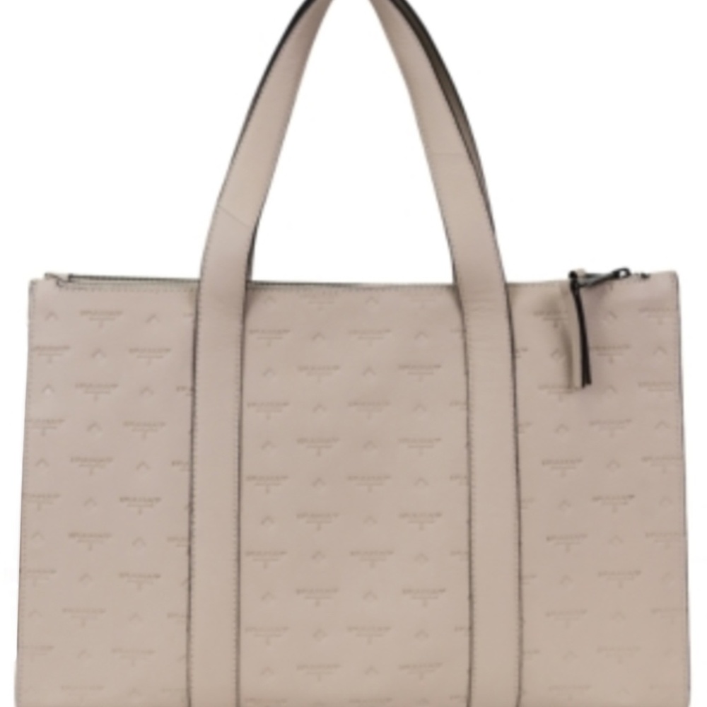 TAHARI  Leather Tote in Beige
